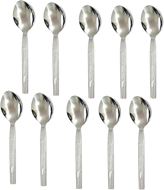 10x Tea Spoons Stainless Steel Everyday Teaspoon Set Coffee Drink Kitchen Home